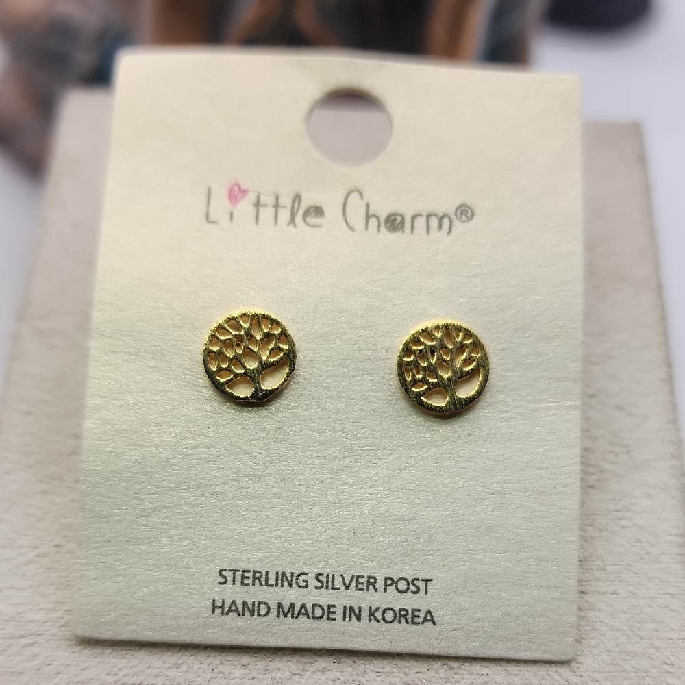 Little Charm Gold Tree Earrings